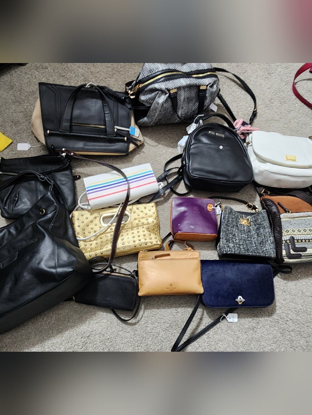 14 Bags Black Leather Mini Backpack - Brand Unknown
